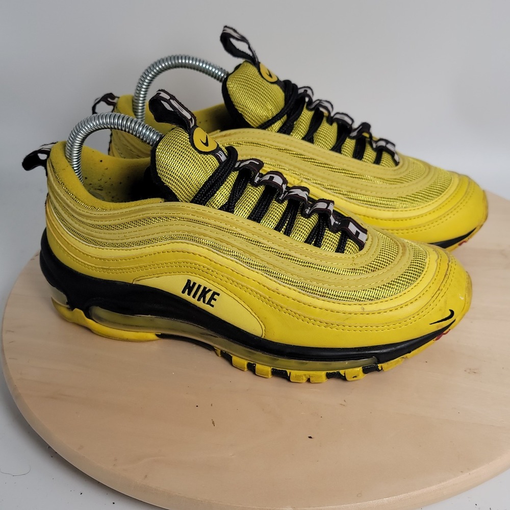 Nike Air Max 97 GS Bright Citron Yellow Black Size Youth 6Y Women 7.5 BV1242-700